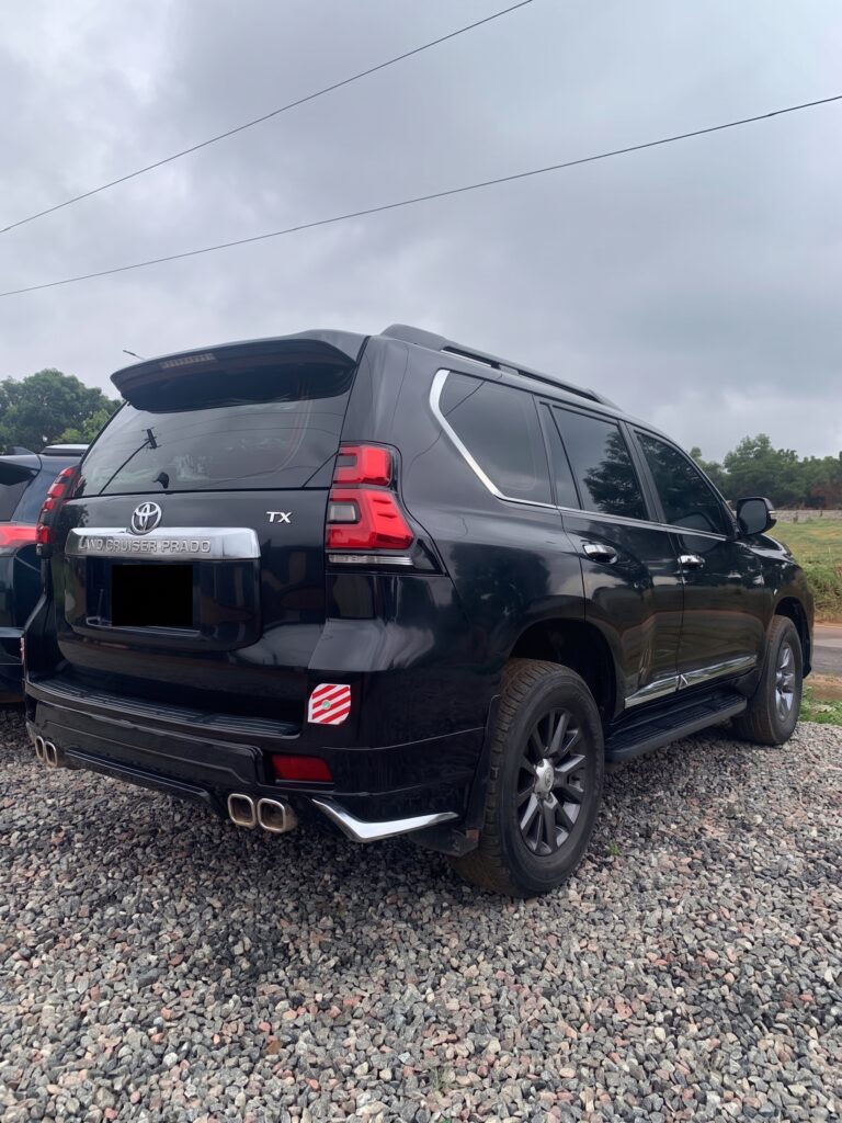 Blue Black Toyota Prado Back